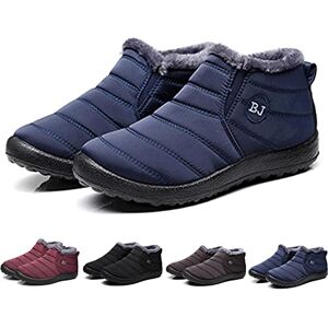 Hokuto Boojoy Bottes d'hiver, bottes de neige d'hiver pour hommes et femmes, doublure en fourrure imperméable à l'eau, bottines chaudes pour l'extérieur (Bleu, numeric_37) - Publicité