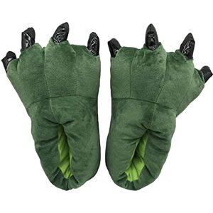 unlockgift Chaussons en peluche Animaux, Chaussons Dino,Unisexe Adultes Enfants Enfants Chaussons Drôles, Costume bigfoot Chaussures Enfants Adultes Pattes, vert, 35/38 EU - Publicité