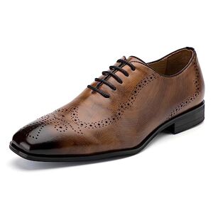 MEIJIANA Homme Oxfords Chaussure Homme Ville Cuir Business Chaussures à Lacets ete Chaussure Homme Mariage, Marron-4, 45 EU (12 UK) - Publicité