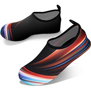 JOTO Water Shoes Chaussons Aquatiques Homme Femme, Chaussures de Plage de Mer de Piscine Sandales Plastiques, Anti Sable Antidérapant Sèche Vite dans l’Eau, sur la Plage ou Yoga- Nuit-24.2CM - Publicité