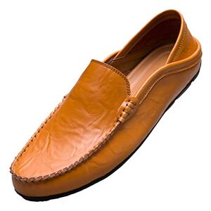 Unitysow Mocassins Homme Cuir Slip on Penny Loafers LéGèRes Confort Chaussures de Conduite Plat Chaussures de Décontractées,Jaune,EU 40 - Publicité