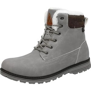 Mishansha Bottes de Neige Homme Femme Chaussure pour Hiver Imperméable Plat Bottines avec Chaude Doublée (Gris Nuage, 36 EU) - Publicité