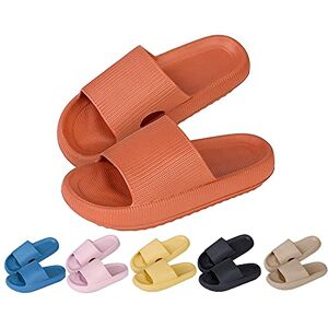 Rotok Femme Hommes Chaussons Sandales Pantoufles été Unisexe CloudFeet Ultra-Soft Slippers Pillow Slides Plage Pantoufles de Douche chausson plastique piscine Plage À Semelles Épaisses noir 42/43 - Publicité