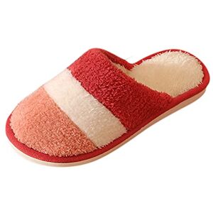 IQYU Chaussons unisexe pour femme et homme Confortable et chaud Pour l'hiver Confortable En peluche douce Confortable En coton doux Pour l'automne et l'hiver Confortable, Z06 rouge, 40 41 - Publicité