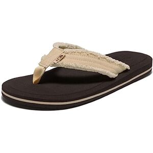 NewDenBer Tongs Hommes Femmes Classique Souple Tongs Flip-Flops Antidérapante Été Sandales de Plage Pantoufles (37 EU, Marron Beige) - Publicité