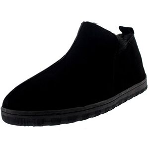 Polar Hommes Australien Peau De Mouton Authentique Fourrure Boot Semelle En Caoutchouc Chaussons Noir UK11/EU45 YC0456 - Publicité