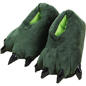 baiou haute qualité Cartoon griffe chaussons Paw Chaussures en peluche Dinosaur Griffe Pantoufles Hiver Maison Unisexe Halloween Animal Costume (S: pour la longueur du pied 16-21cm, green) - Publicité