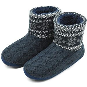 COFACE Homme Haute Qualité Niche Chaussons d'hiver Chaud Anti-dérapant Chaussures doublées pour intérieur/extérieur, Gris Noir, 45 EU - Publicité