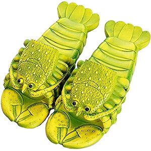 Asifn Homard Pantoufles D'été Drôle Animal Tongs Enfants Mignon Chaussures De Plage Femmes Doux Creative Sandales Douche Hommes Casual Diapositives Étanches,34/35 EU,Vert - Publicité