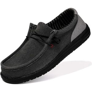 Unitysow Mocassins Homme Toile Slip on Chaussures de Conduite Marche Décontractées Respirable Léger Plat Loafers Confort Chaussures d'affaires,Noir,EU 37 - Publicité