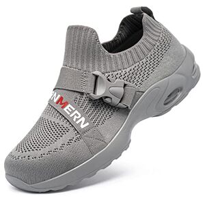 LARNMERN Chaussures de Sécurité Homme Basket de Sécurité Legere Protection Embout Acier Chaussures de Travail Respirante Coussin d'aire (Gris,47EU) - Publicité