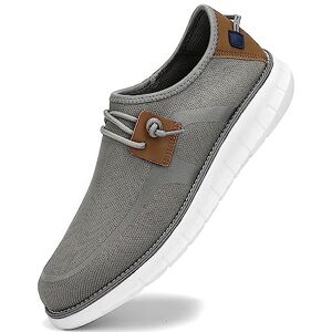 SVNKE Hommes Chaussures de Loisirs d'affaires Respirantes Loafers Tricotées Mode Confortables Mocassins Plats Chaussures de Conduite antidérapantes Gris 41 - Publicité