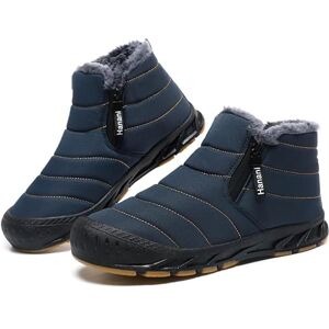 ziitop Chaussures d'hiver pour homme Doublure chaude Bottes de neige Fermeture éclair Bottes courtes Bottes plates d'hiver confortables et antidérapantes - Publicité