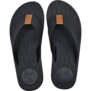 KuaiLu Tongs Hommes été Plage Flip Flops Adulte Soutien Voute Plantaire Tongue Sandales Cuir en Tissu Orthopedique Yoga Mousse Piscine Antidérapantes Semelles Douche Claquette Noir 40 - Publicité