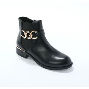 Blancheporte Boots élastiquée zippée, chaîne dorée - Blancheporte Noir 40