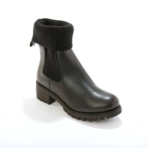 Blancheporte Boots plateforme à tige chaussette semelle crantée - Blancheporte Noir 37