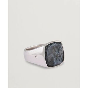 Tom Wood Cushion Larvikite Ring Silver