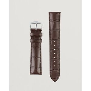 HIRSCH Duke Embossed Leather Watch Strap Brown