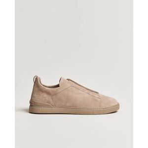 Zegna Triple Stitch Sneakers Full Beige Suede