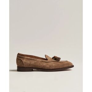 Ralph Lauren Purple Label Suede Tassel Loafers Dark Brown