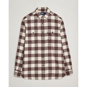 Polo Ralph Lauren Ranch Checked Pocket Overshirt Cream/Brown