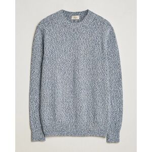 Altea Cotton Mouline Crew Neck Pullover Blue Melange