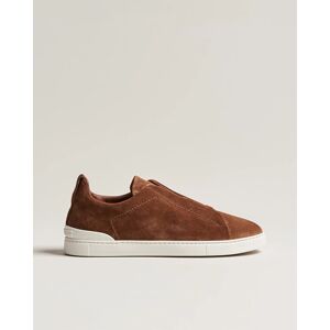 Zegna Triple Stitch Sneakers Brown Suede