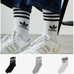 Adidas Originals Chaussettes X3 Mid Cut Crew Trefoil blanc/noir 35/38 homme