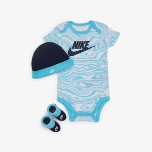 Nike 3 Pc Set Bodysuit Hat Bootie marine/bleu 6-12mois unisexe - Publicité