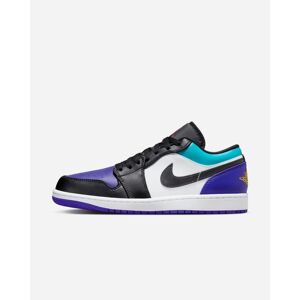 Chaussures Nike Air Jordan 1 Low Blanc/Noir/Bleu Marine Homme - 553558-154 Multicolore 7.5 male - Publicité