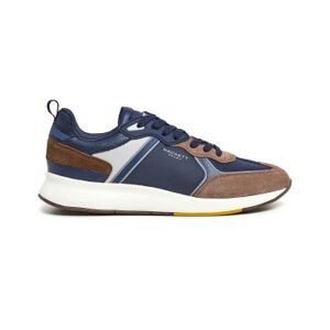 Hackett London pour homme. HMS21358 Baskets en cuir H-Runner Phil navy, brown (41), Plat, Lacets, Casuel, Marine - Publicité