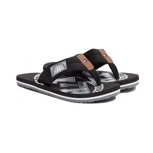 Tommy Hilfiger pour homme. FM0FM01369 Tongs Essential TH Beach noir (45), Plat, 1 à 3 cm, Aucun, Casuel, Beachwear - Publicité