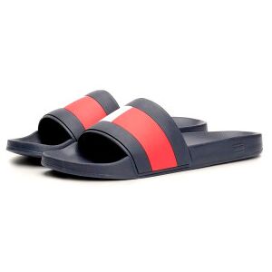 Tommy Hilfiger pour homme. FM0FM04236 Tongs en caoutchouc Th Flag Pool Slide marine (41), Plat, Aucun, Casuel, Beachwear - Publicité