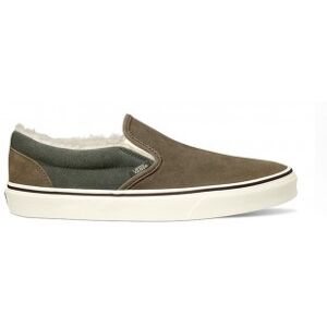 Vans pour homme. VN0009Q7BYW1 Pantoufles classiques en cuir Sherpa marron verdâtre (45), Plat, Aucun, Casuel, Vert - Publicité