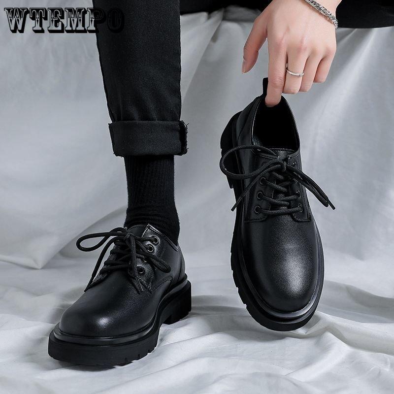 WTEMPO Waterproof Non-slip British Style Men s Boots Business Marriage Groom Shoes Men s Breathable Casual Leather Shoes