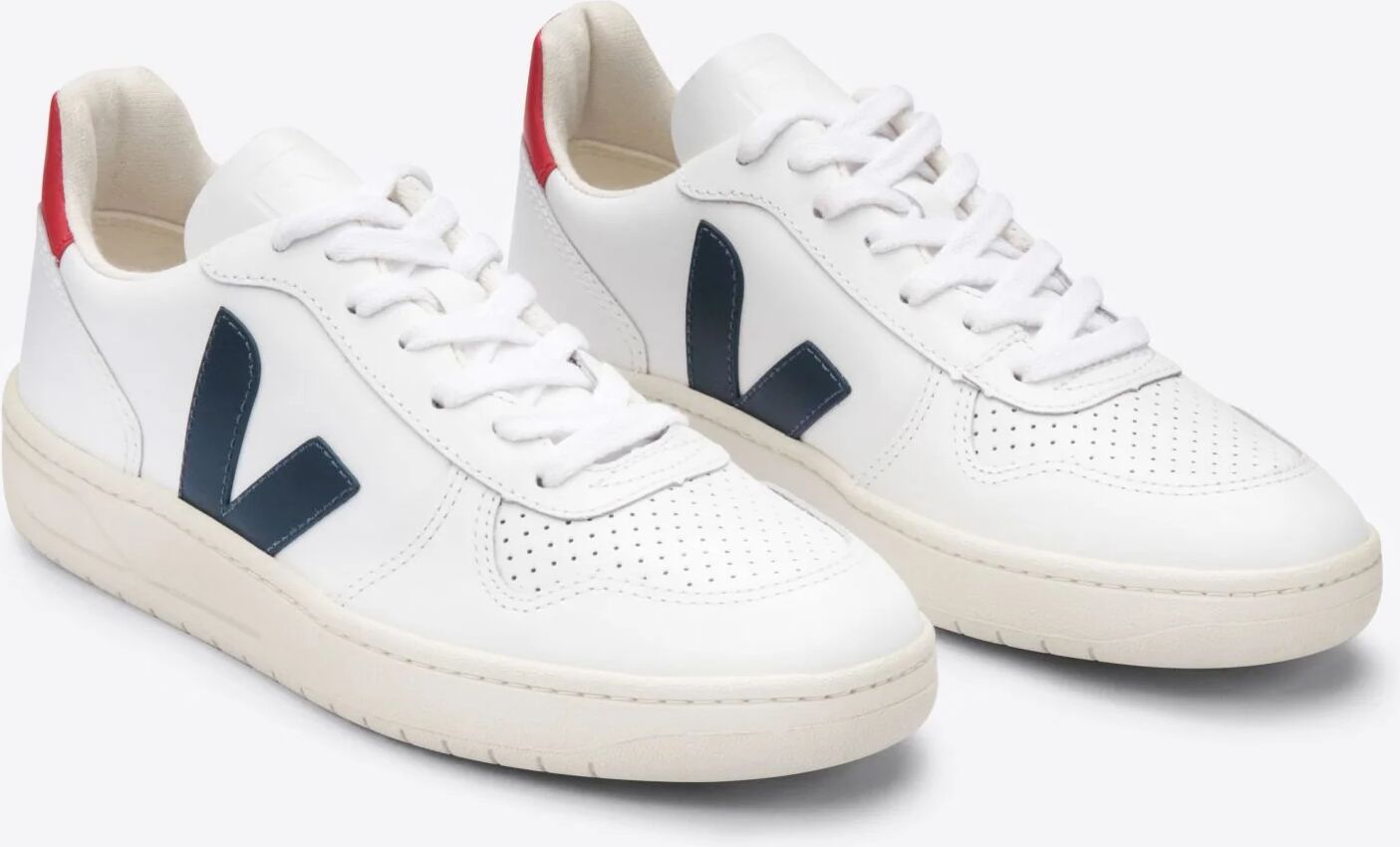 Veja Men's V-10 Leather, White Nautico Pekin / 44