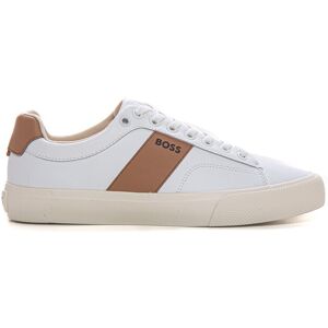 Boss Sneakers bassa in suede e gomma Bianco-beige Uomo 41