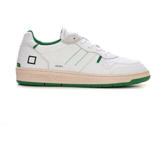 D.A.T.E. Sneakers in pelle con lacci Court 2.0 Bianco-verde Uomo 42