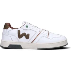 WOMSH Sneaker uomo bianca/verde in pelle BIANCO 42