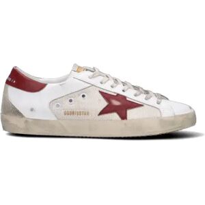 GOLDEN GOOSE SUPER-STAR DOUBLE QUARTER Sneaker uomo bianca/rossa in pelle BIANCO 43