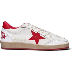 GOLDEN GOOSE BALLSTAR Sneaker uomo bianca/rossa in pelle BIANCO 43