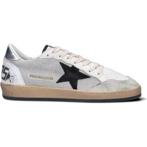 GOLDEN GOOSE BALLSTAR Sneaker uomo bianca/argento/nera in pelle ARGENTO 42