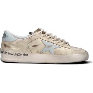 GOLDEN GOOSE STARDAN Sneaker uomo panna/azzurra in pelle BIANCO 44