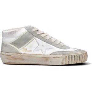 GOLDEN GOOSE MID-STAR Sneaker uomo bianca/grigia in pelle BIANCO 44