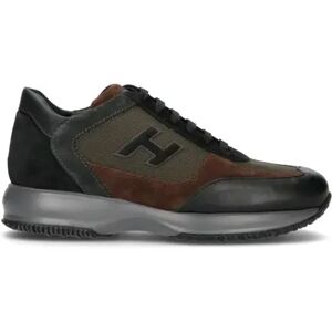 Hogan Sneaker uomo nera/verde militare in pelle NERO 44