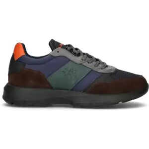 La Martina Sneaker uomo blu/verde/marrone in pelle TESTA DI MORO 43