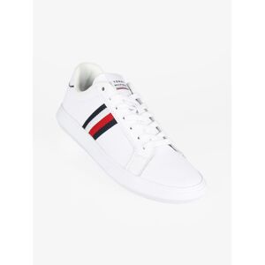 Tommy Hilfiger Corporate Leather Cup Stripes Sneakers in pelle da uomo Sneakers Basse uomo Bianco taglia 44