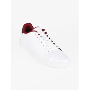 Tommy Hilfiger Court Leather Cup Sneakers in pelle da uomo Sneakers Basse uomo Rosso taglia 45