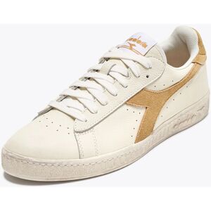 Diadora Scarpe Sneakers UOMO Game L Low Waxed Suede Pop Bianco Beige T2 pelle