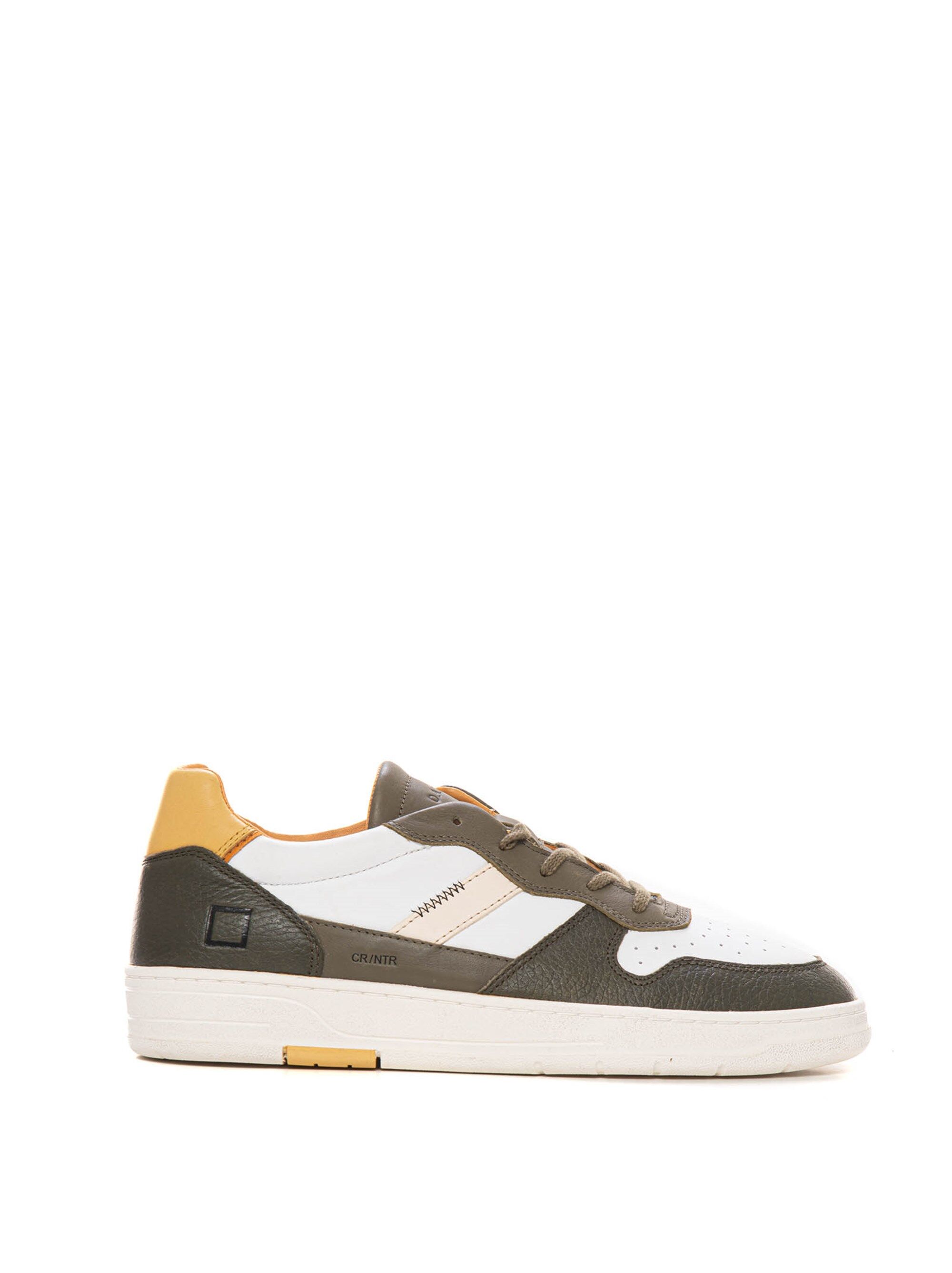 D.A.T.E. Sneakers in pelle con lacci COURT 2.0 Bianco-verde Uomo 44